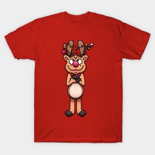 Christmas Reindeer With Christmas Ornaments T-Shirt